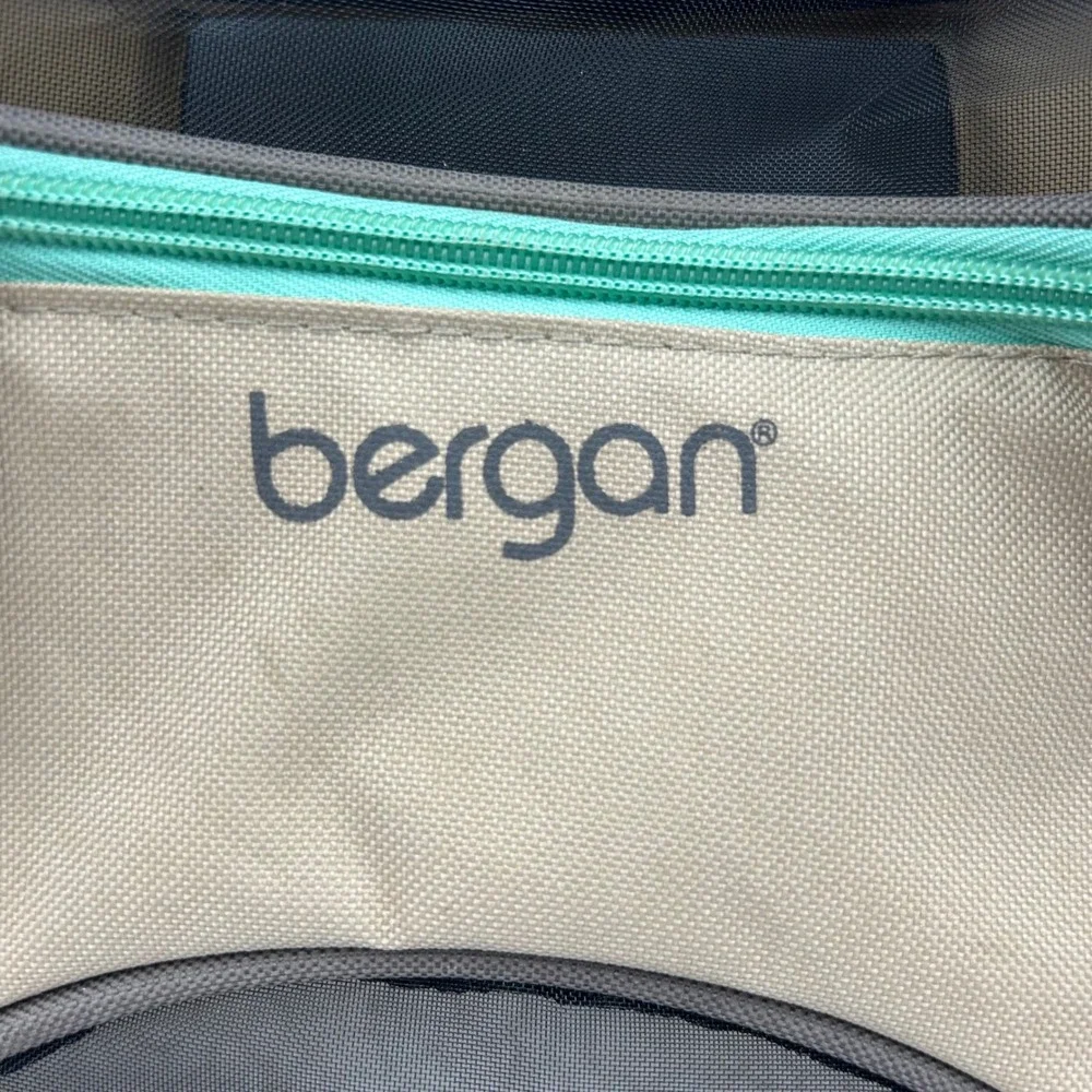 Bergan Comfort Carrier Taupe Small Pet Travel Bag Mesh Fleece Bed 16W x 12T x 8D